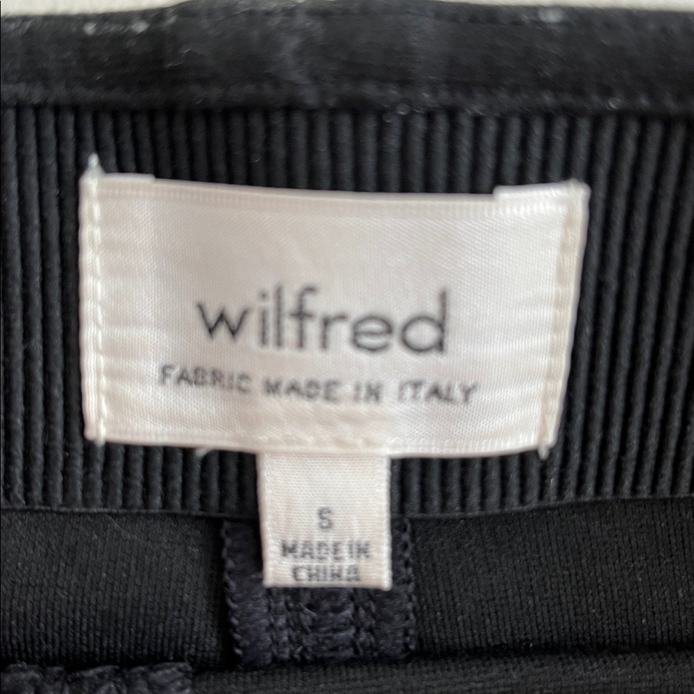 WILFRED Aritzia SMALL Italian Fabric Black Heathered Pull On Pencil Skirt - Picture 3 of 5